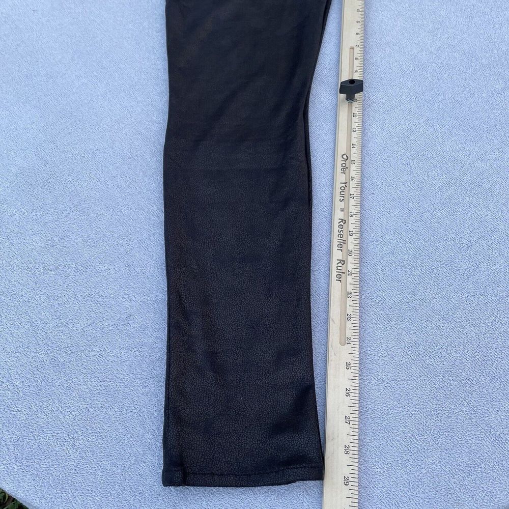 7 for all Mankind Jeans Jeggings Size 32 Black Faux/Vegan Leather Skinny Pants - Picture 12 of 16